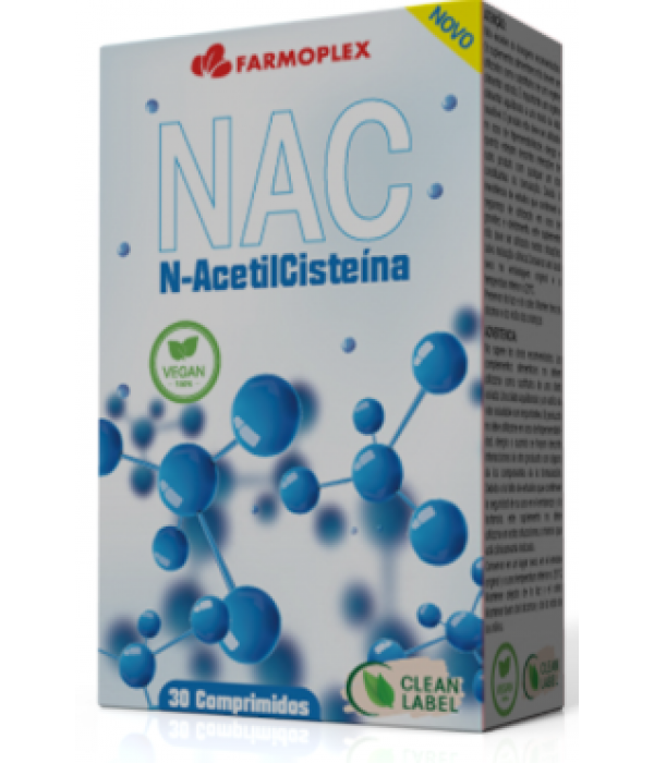 NAC N-Acetilcisteina Vegan - 30 Comprimidos - Farmoplex